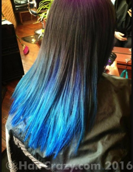 Синее окрашивание волос