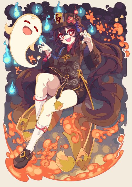 Геншин ху Тао и СЛАЙМ