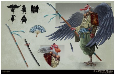 Японская мифология Тэнгу ворон