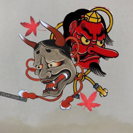 Японская маска демона Тенгу