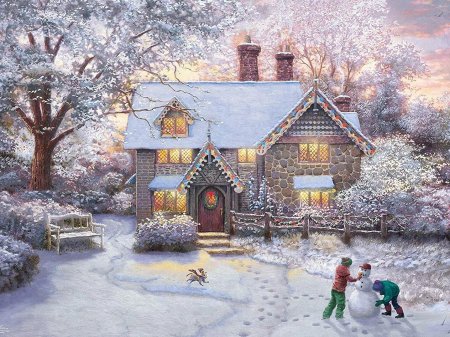 Томас Кинкаде зимний пейзаж