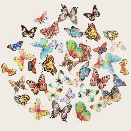 Паттерн из бабочек черно белый а4