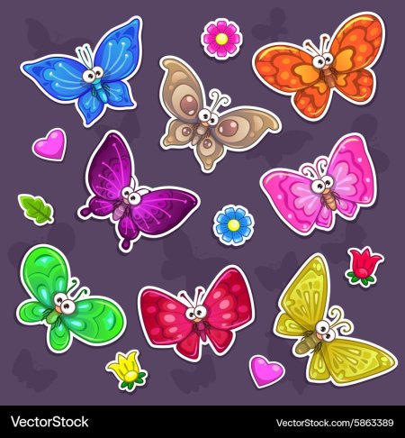 Бабочки для вырезания цветные