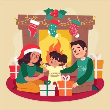 Рисунок Рождество семейный праздник