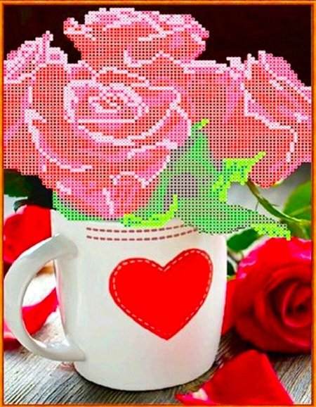 Вышивка бисером розы