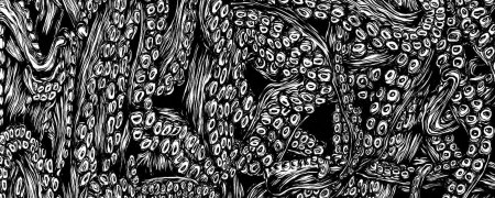 Щупальца на черном фоне