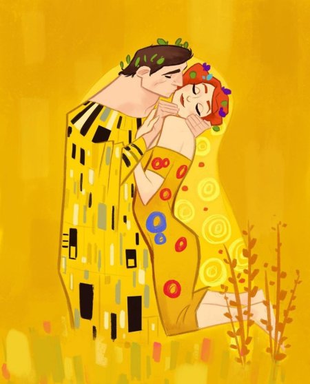 Густав климт поцелуй