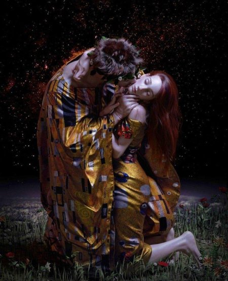 Художник Ван Фэем воссоздал в 3d графике поцелуй Густава Климта