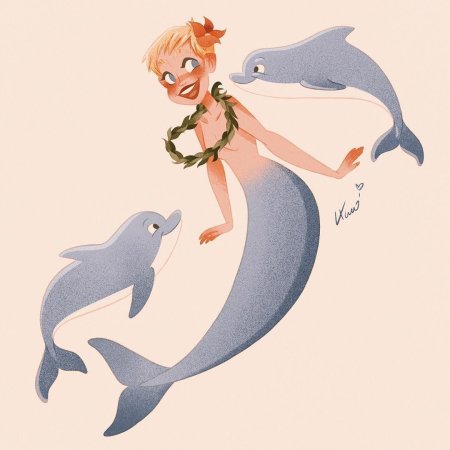 Русалка с дельфиньим хвостом