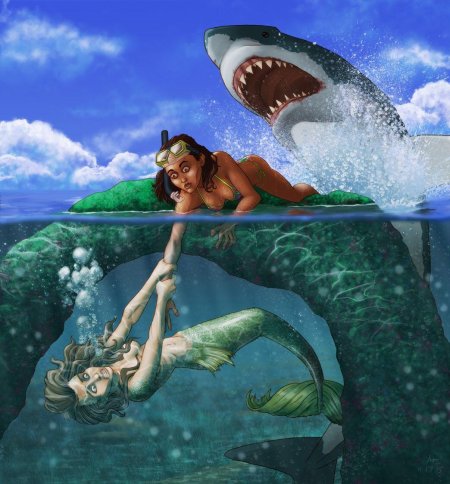 Русалочка и акула