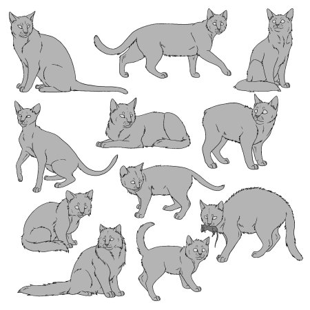 Кошка сбоку референс