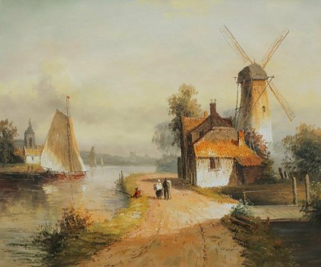 Голландский пейзаж с ветрогенераторами