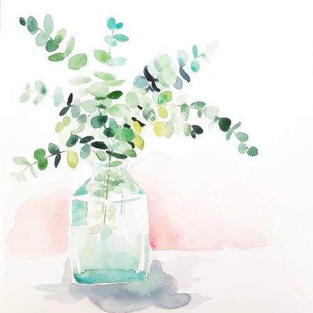 Эвкалипт акварель