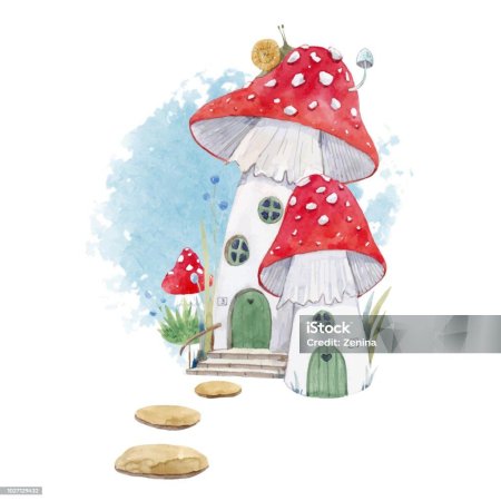 Мухомор акварель Сюзан Веллер