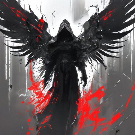 Ангел с крыльями силуэт мрачный