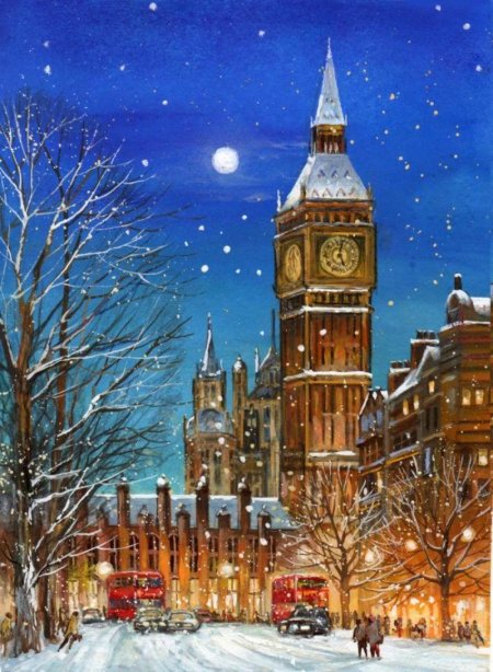 Биг Бен на Рождество арт