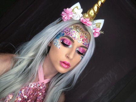 Макияж в стиле единорога