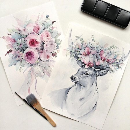 Наталья Каданцева акварель цветы