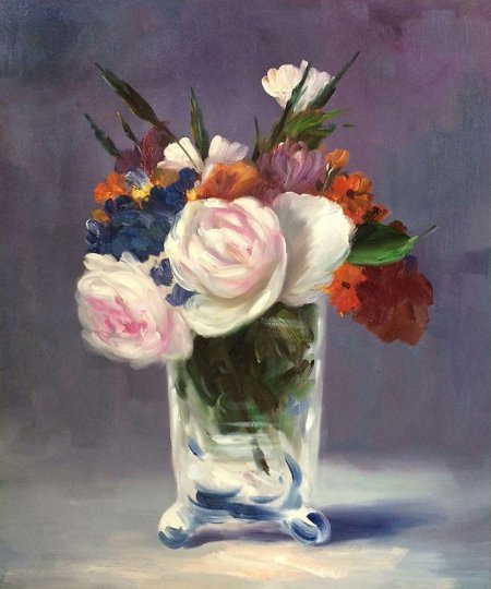 Эдуард Мане цветы в хрустальной вазе 1882
