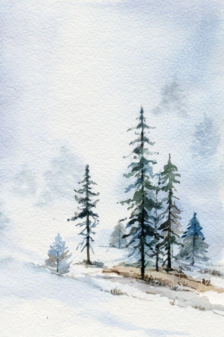 Зимний пейзаж легкий