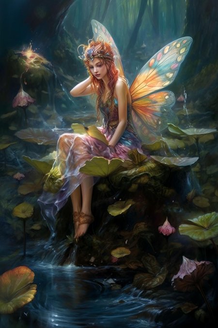 Мифические существа Пикси с рыжими волосами