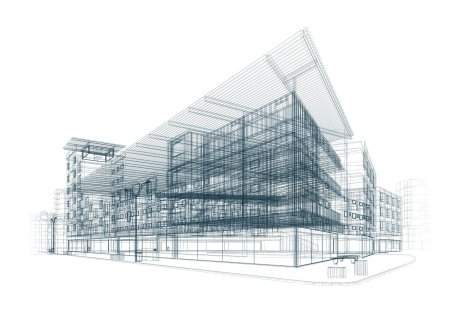 Здание на белом фоне