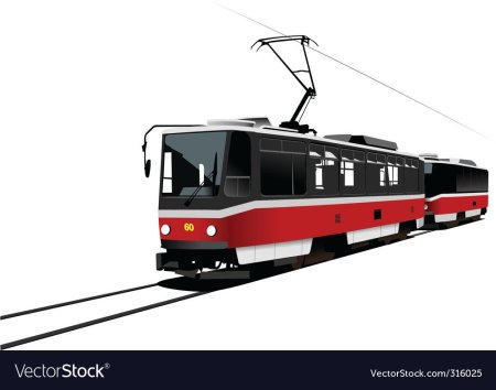 Трамвай вектор сбоку