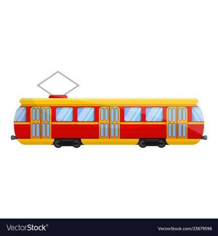 Трамвай на прозрачном фоне