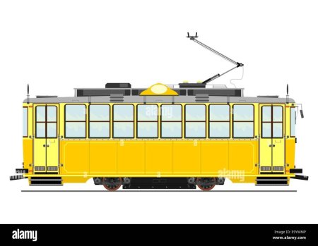 Трамвай на белом фоне