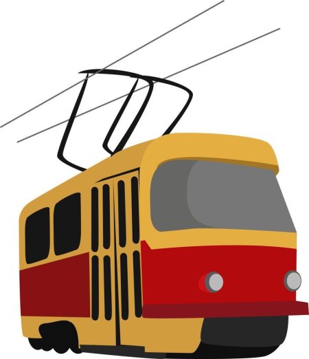 Трамвай картинка для детей на прозрачном фоне