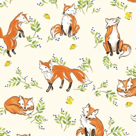 Ткань с лисой