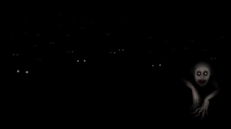 Страшные лица монстров в темноте