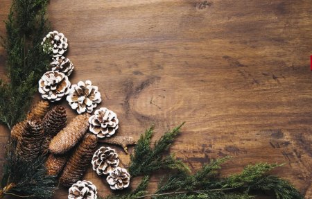 Новогодний фон с еловыми ветками