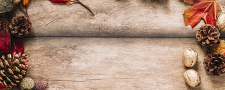 Деревянный фон с шишками