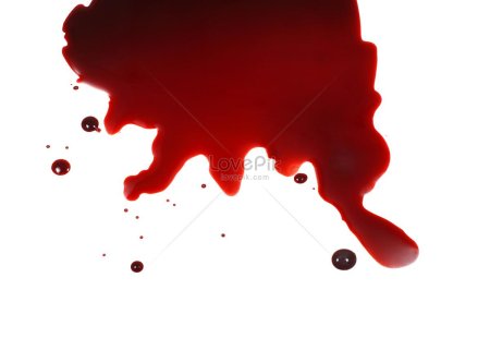 Потеки крови на прозрачном фоне