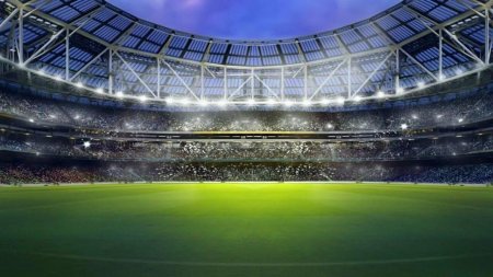 На футбольном стадионе