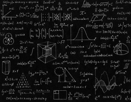 Математические формулы на темном фоне