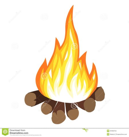 Костер на прозрачном фоне