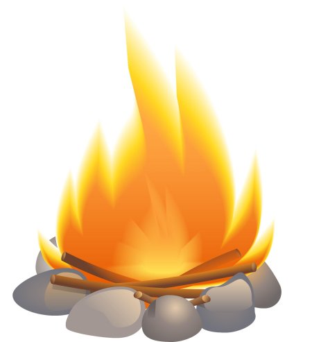 Костер для детей на прозрачном фоне