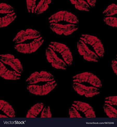 Отпечаток губ на черном фоне