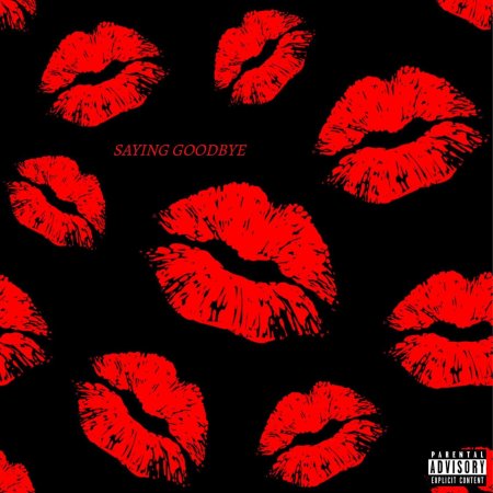 Отпечаток губ на черном фоне