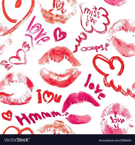 Фон с поцелуями