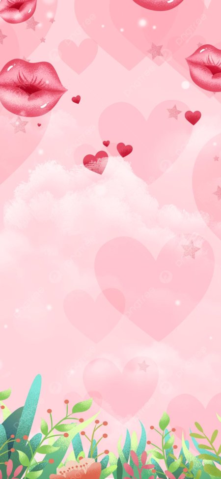 Фон с поцелуями