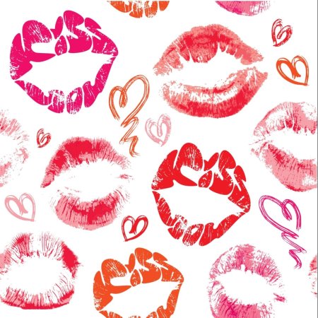 Фон с поцелуйчиками и сердечками