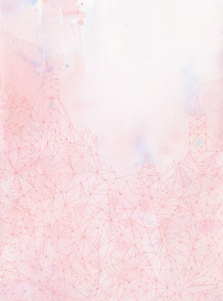 Розовый фон акварель