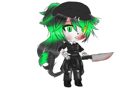 Нож гача лайф на зелёном зелёном