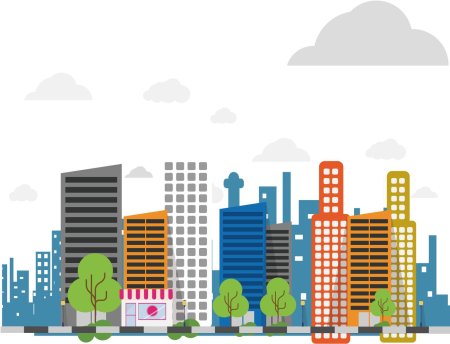 Силуэт городских домов