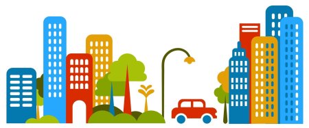 Силуэты домов города