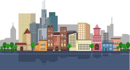 Силуэты домов города