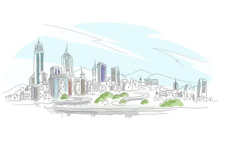 Современный город рисунок